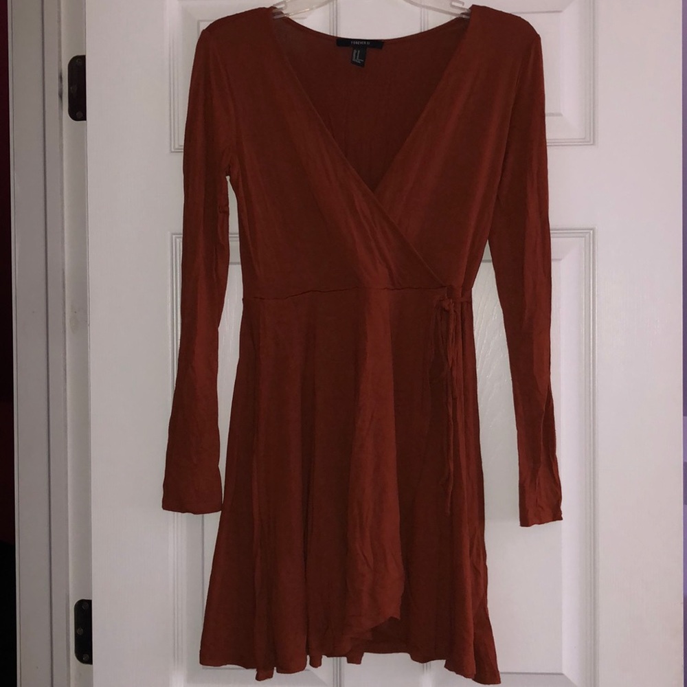 Orange wrap dress